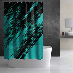 Шторка для душа The color is black and light blue, цвет: 3D-принт — фото 2