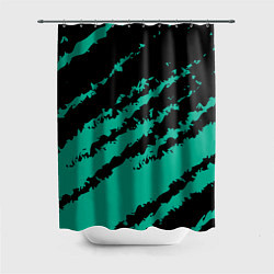 Шторка для душа The color is black and turquoise, цвет: 3D-принт