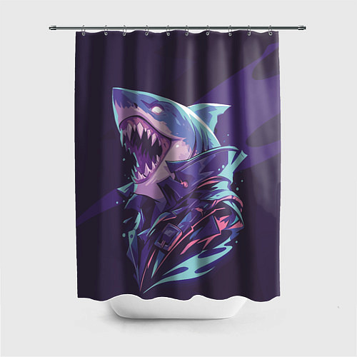 Шторка для ванной Акула-монстр / 3D-принт – фото 1