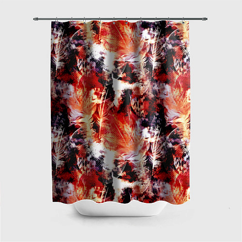 Шторка для ванной Огненные перья / 3D-принт – фото 1