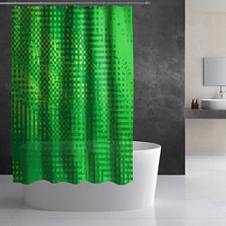 Шторка для душа Сочный зелёный абстрактный, цвет: 3D-принт — фото 2