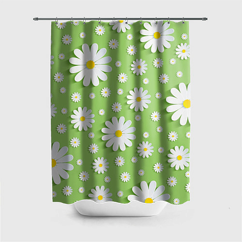 Шторка для ванной Ромашки бумажные / 3D-принт – фото 1