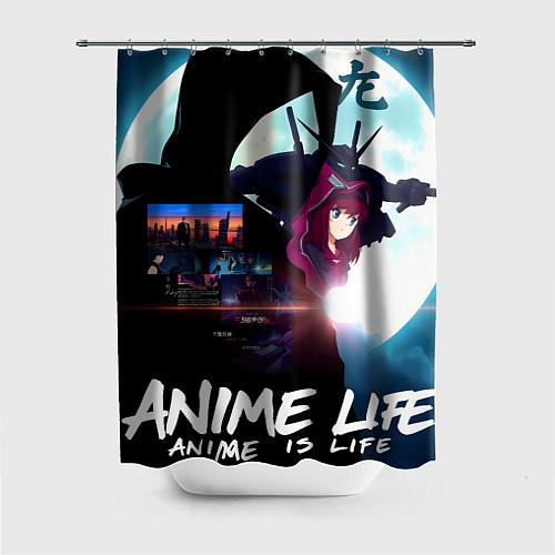 Шторка для ванной Anime is life / 3D-принт – фото 1