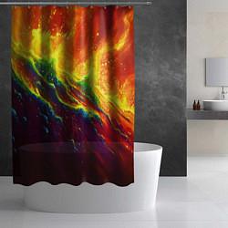 Шторка для душа Абстрактные волны с огнем, цвет: 3D-принт — фото 2
