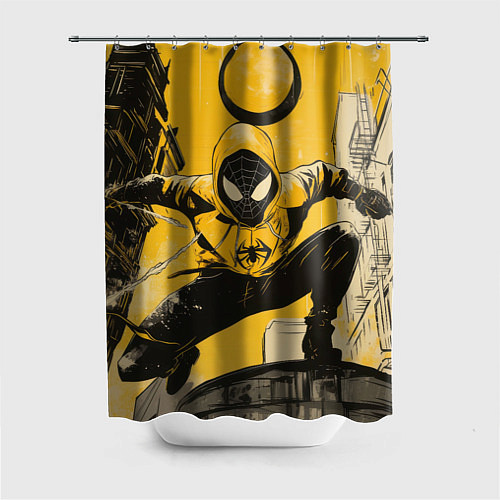Шторка для ванной Черный человек-паук / 3D-принт – фото 1