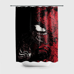 Шторка для ванной Веном на красном