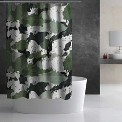 Шторка для душа Зеленый фактурный камуфляж, цвет: 3D-принт — фото 2