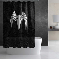 Шторка для душа Знак венома с текстурой симбиота, цвет: 3D-принт — фото 2