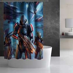 Шторка для душа Mass Effect - space fantasy, цвет: 3D-принт — фото 2