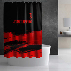 Шторка для душа Juventus - red gradient посередине, цвет: 3D-принт — фото 2