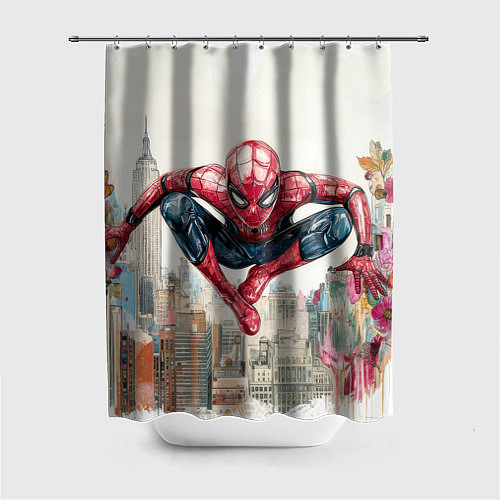 Шторка для ванной Человек паук паркур / 3D-принт – фото 1