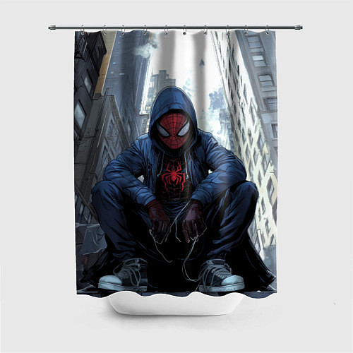 Шторка для ванной Человек-паук в кедах / 3D-принт – фото 1