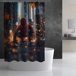 Шторка для душа Человек паук и золотая пыльца, цвет: 3D-принт — фото 2