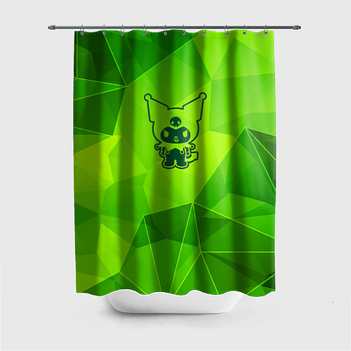 Шторка для ванной Kuromi green poly / 3D-принт – фото 1