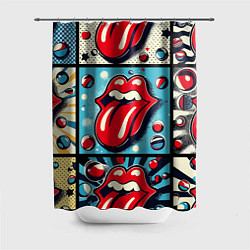 Шторка для ванной Rolling Stones logo - pop art