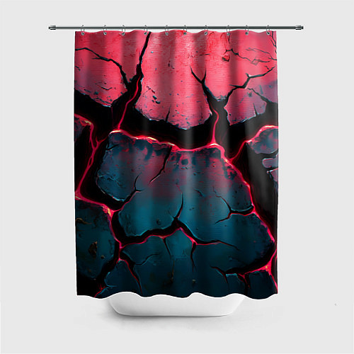 Шторка для ванной Объемные разломы текстура / 3D-принт – фото 1