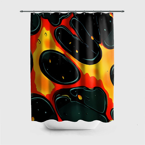 Шторка для ванной Оранжевые разломы текстура / 3D-принт – фото 1