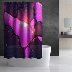Шторка для душа Розовая текстура разлом плит, цвет: 3D-принт — фото 2