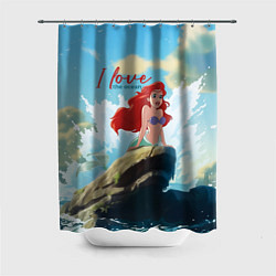Шторка для ванной Ariel I love the ocean - русалка - beautiful big p