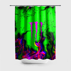 Шторка для душа Monster Energy flame, цвет: 3D-принт