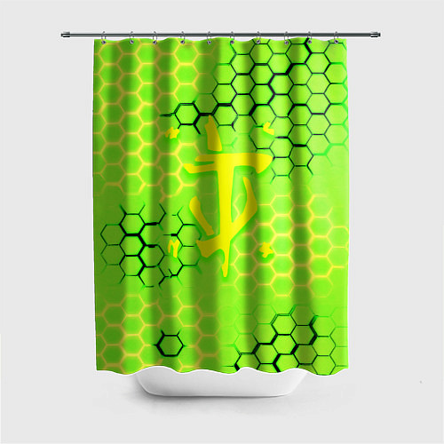Шторка для ванной Doom кислотные соты лого / 3D-принт – фото 1