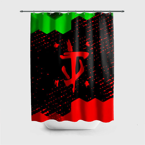 Шторка для ванной Doom лого соты текстура / 3D-принт – фото 1