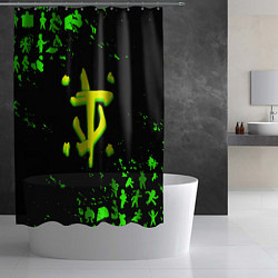 Шторка для душа Doom x fallout кислотное лого, цвет: 3D-принт — фото 2