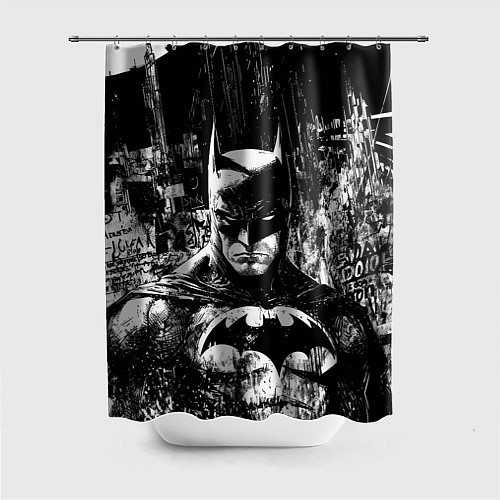 Шторка для ванной Бэтмен черно-белый стиль / 3D-принт – фото 1