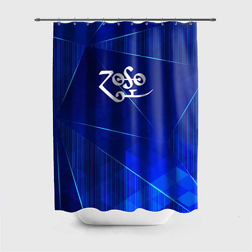 Шторка для ванной Led Zeppelin blue poly / 3D-принт – фото 1