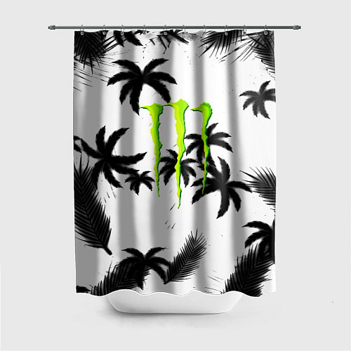 Шторка для ванной Monster energy пальмы / 3D-принт – фото 1