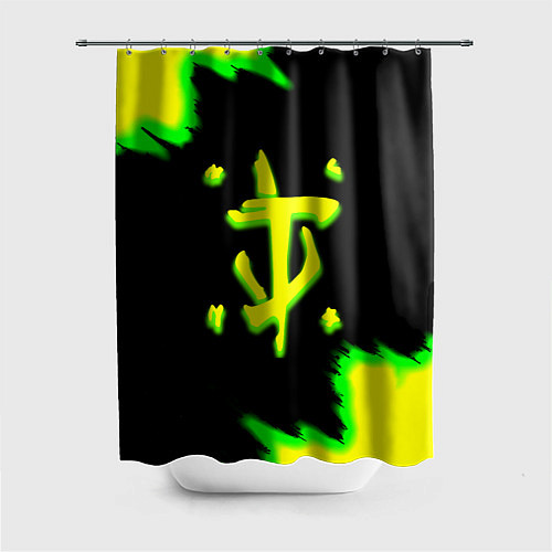 Шторка для ванной Doom огненное лого краски / 3D-принт – фото 1