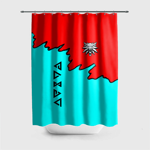 Шторка для ванной Ведьмак краски логотип / 3D-принт – фото 1