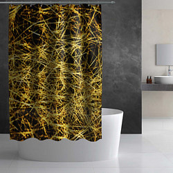 Шторка для душа Золотое плетение на черном, цвет: 3D-принт — фото 2