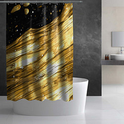 Шторка для душа Золотой текстурный фон, цвет: 3D-принт — фото 2