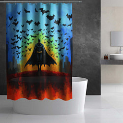 Шторка для душа Бэтмен и летучие мыши, цвет: 3D-принт — фото 2