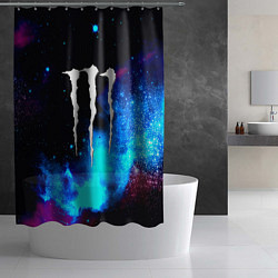 Шторка для душа Monster energy космос, цвет: 3D-принт — фото 2
