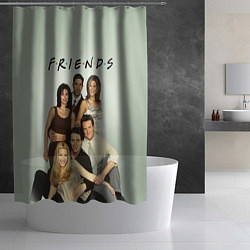 Шторка для душа Американский сериал - Друзья, цвет: 3D-принт — фото 2