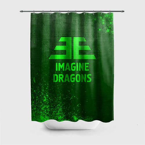 Шторка для ванной Imagine Dragons - green gradient / 3D-принт – фото 1