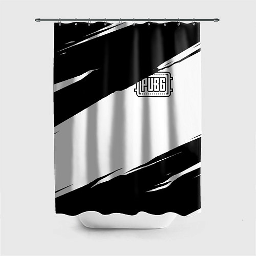 Шторка для ванной PUBG черно белые краски / 3D-принт – фото 1