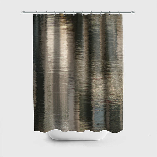 Шторка для ванной Размытые серо-бежевые полосы / 3D-принт – фото 1