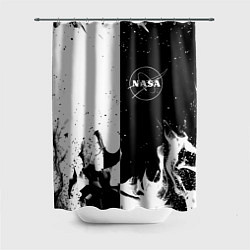 Шторка для ванной Nasa черно белый огонь