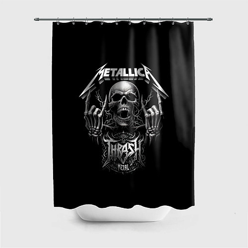 Шторка для ванной Thrash metal - Metallica group / 3D-принт – фото 1