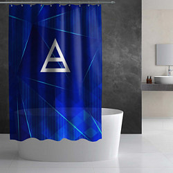 Шторка для душа Thirty Seconds to Mars blue poly, цвет: 3D-принт — фото 2