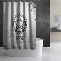 Шторка для душа Black Butler - white gradient, цвет: 3D-принт — фото 2