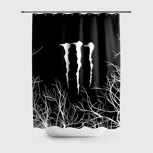 Шторка для ванной Monster energy лес / 3D-принт – фото 1