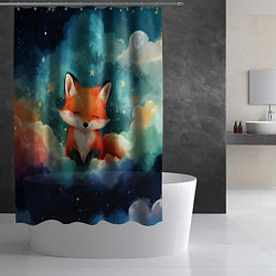 Шторка для душа Лисенок на облаках, цвет: 3D-принт — фото 2