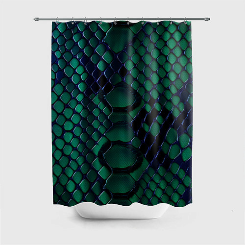 Шторка для ванной Бирюзовая змеиная кожа / 3D-принт – фото 1