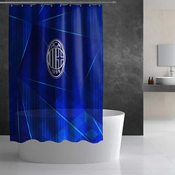 Шторка для душа AC Milan blue poly, цвет: 3D-принт — фото 2