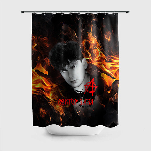 Шторка для ванной Сектор газа огненный фон / 3D-принт – фото 1