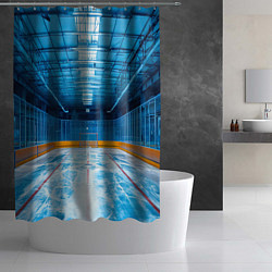 Шторка для душа Хоккейная коробка, цвет: 3D-принт — фото 2